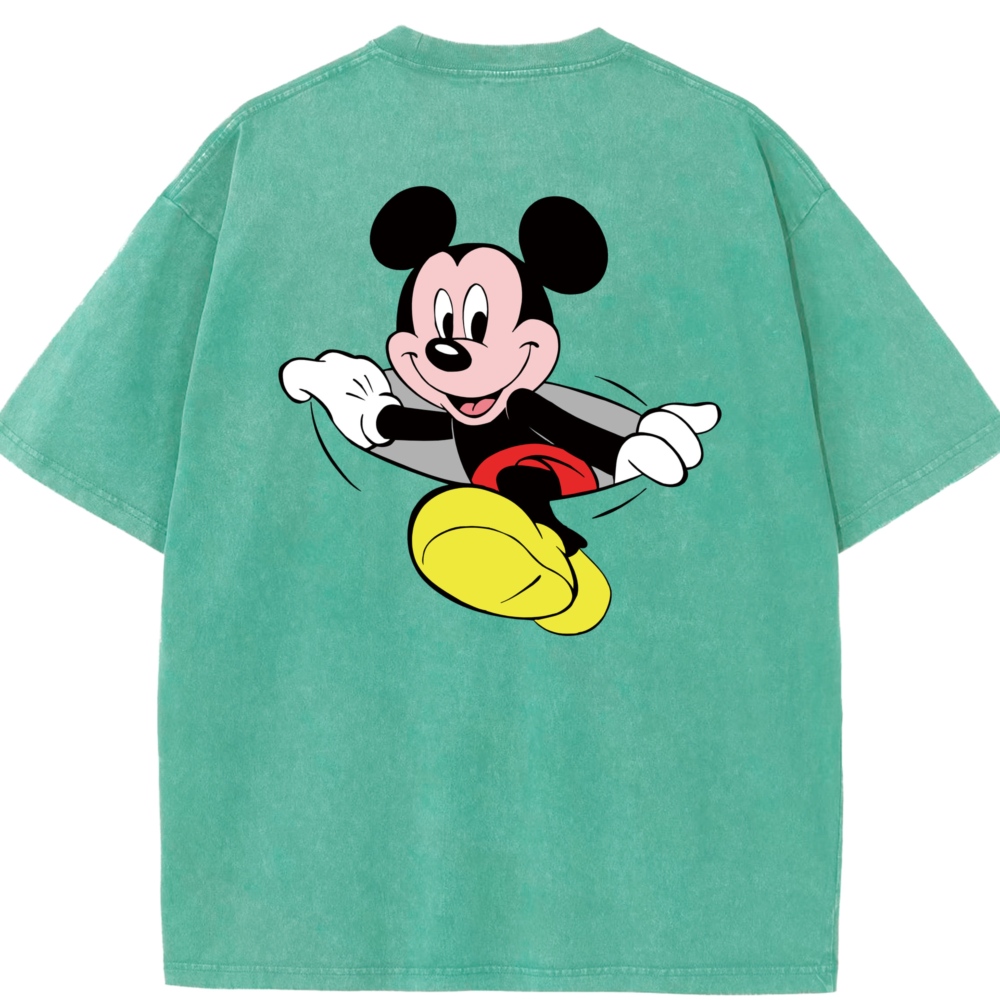 （画像用） ミッキーマウス Mickey Mouse 綿100% ヴィンテージ風 半袖Tシャツ（背面プリント）